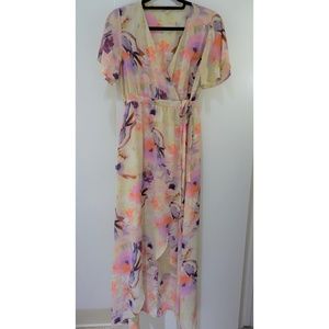 Floral High Low Maxi Dress
